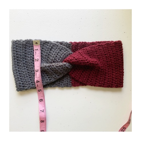 Crochet Color Block Twisted Ear Warmer Headband Homemade - Picture 6 of 6